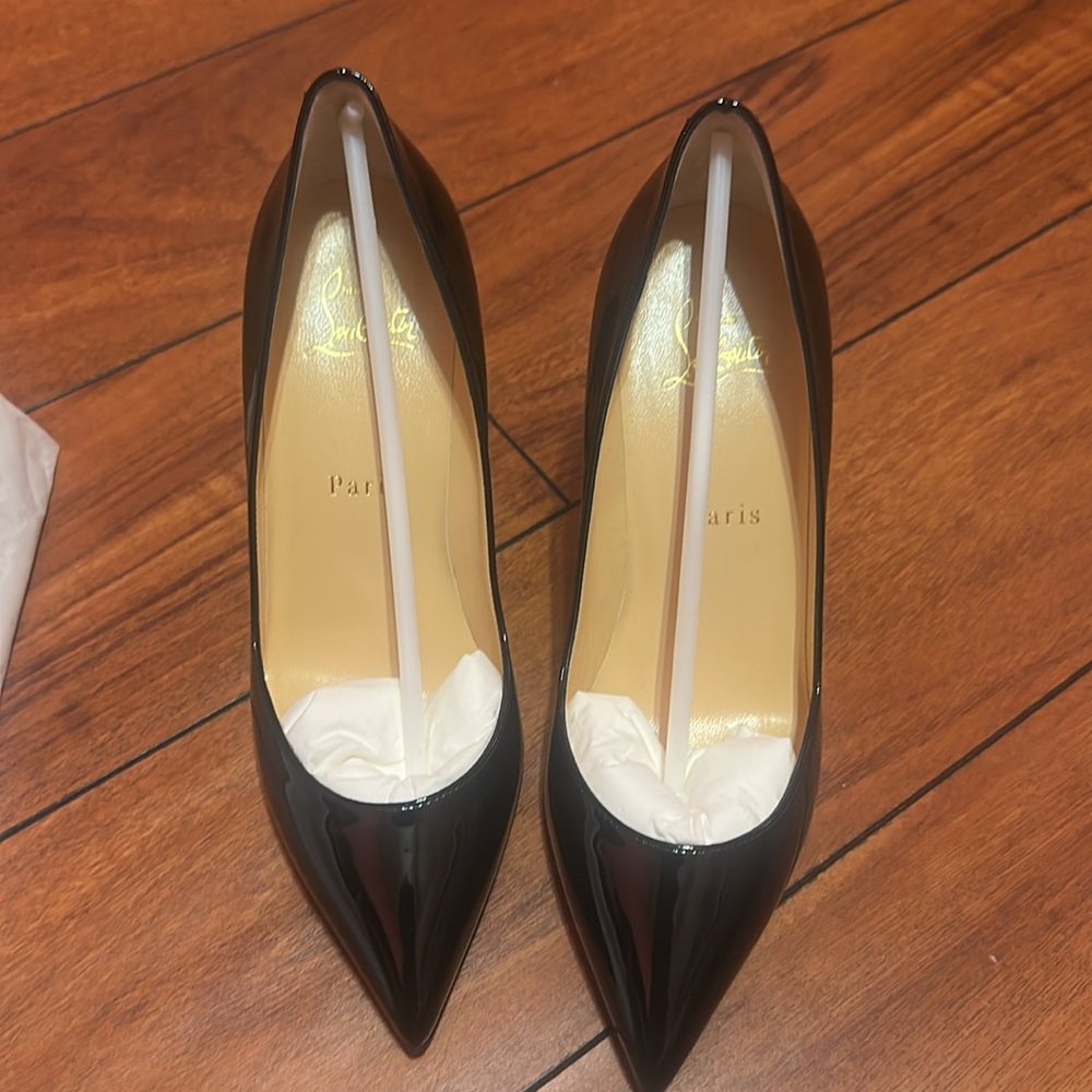 Christian Louboutin Pigalle 85mm Black Patent Calf Pumps - Picture 2 of 9